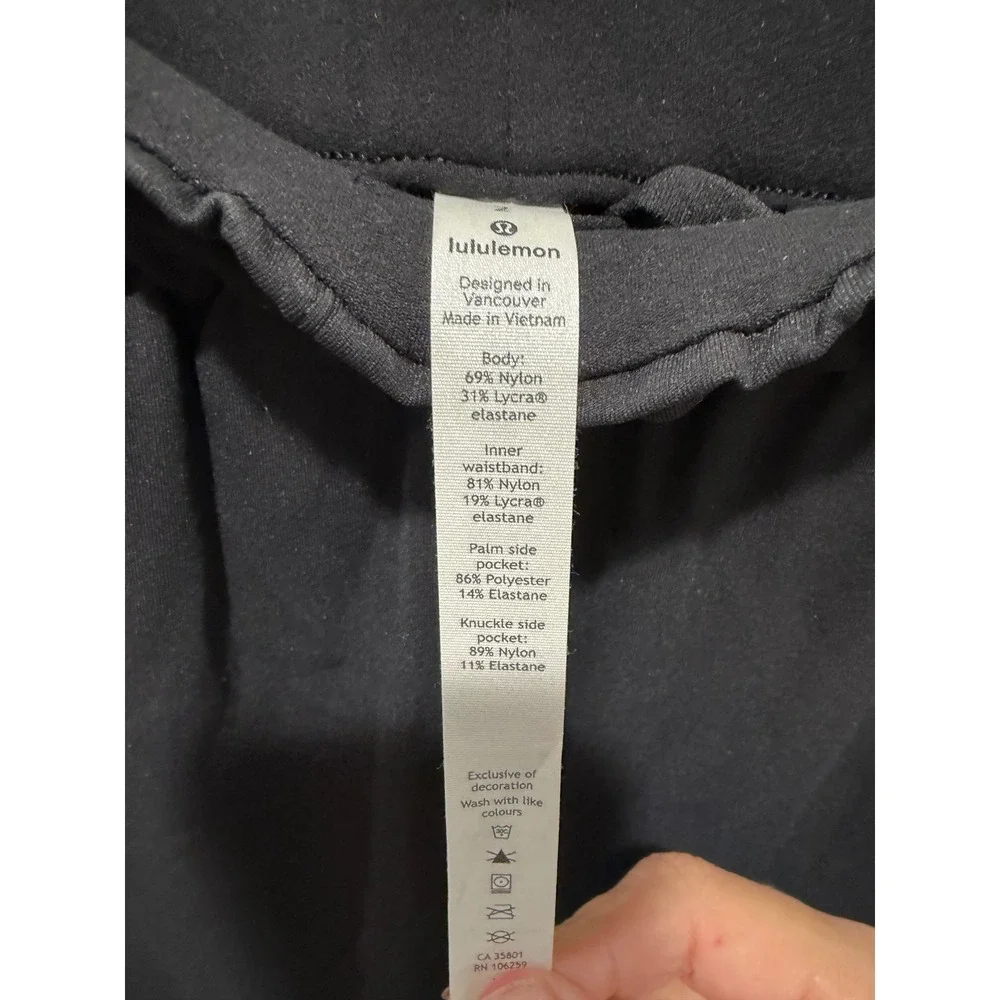 lululemon Women Tapered Pants Paperbag‎ Waist Black Size 8